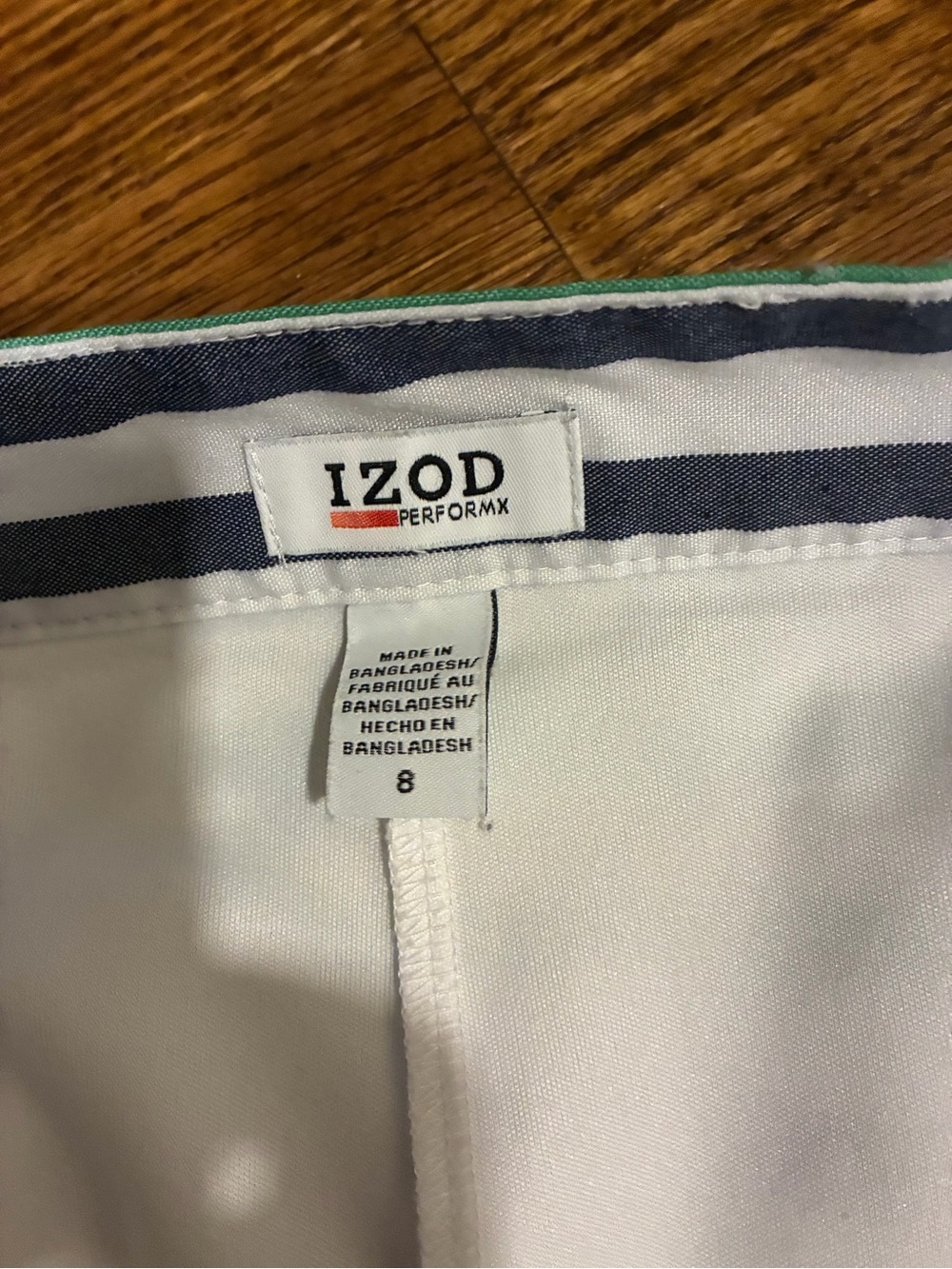 Izod Striped Mini Skirt in Navy, Green and White - Picture 6 of 6